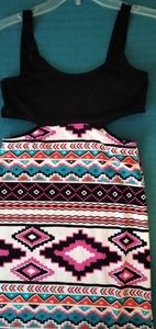 Bodycon Midi Dress w/Side Cut Outs: Size Small